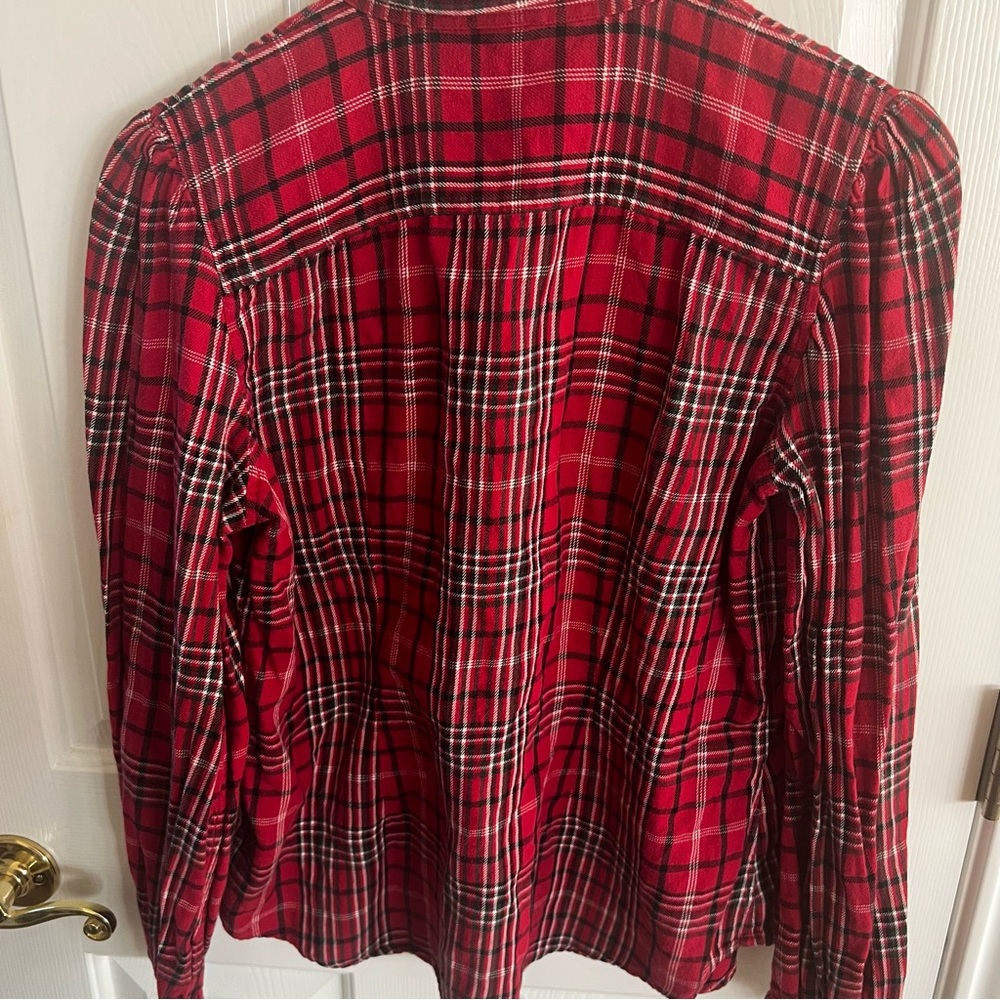 Lauren Jeans Company Ralph Lauren. Red and Black Plaid Flannel Shirt. Large. - Picture 5 of 7